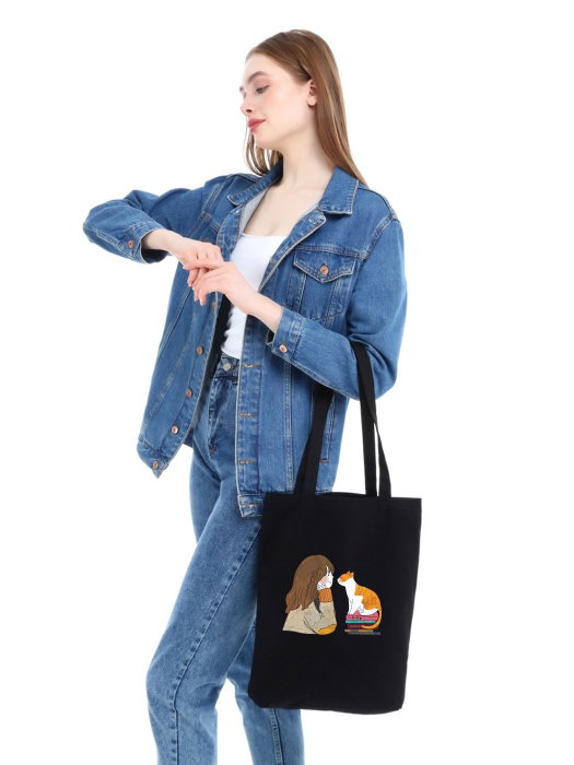 PaulDavis Bolso Tote 1519 de Algodón Negro 35 x 40 x 8 cm